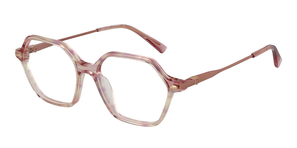 Bulget BGY6001 E01 Geometric Shiny Striped Yellow Pink Frame Eyeglasses ...