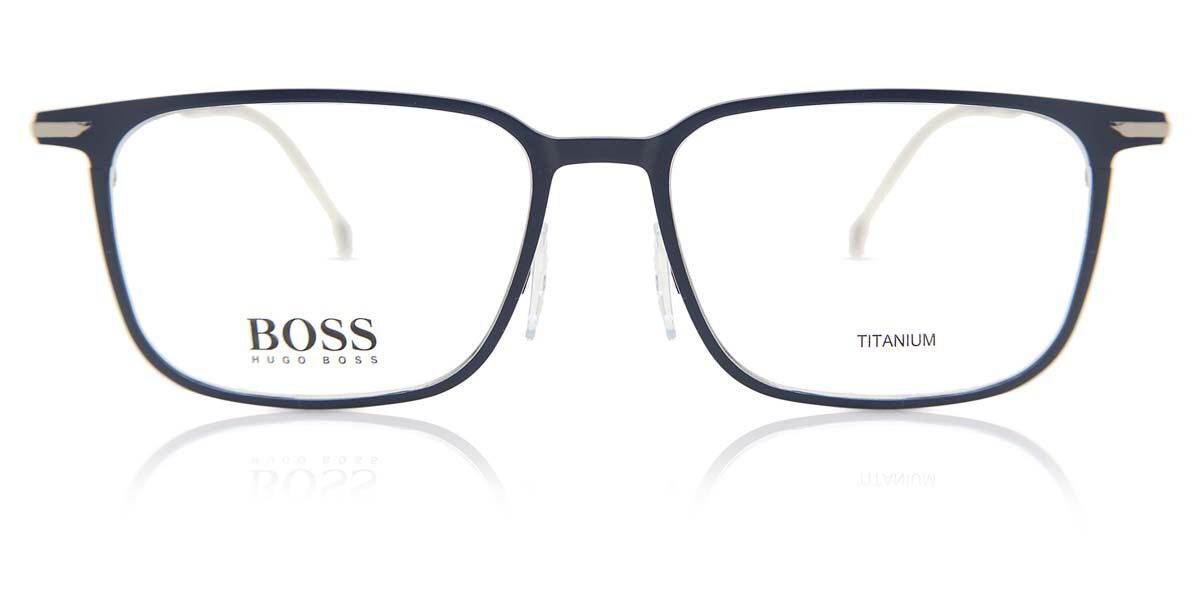 Boss 1253 FLL Square Matte Blue Frame Eyeglasses | SmartBuyGlasses India